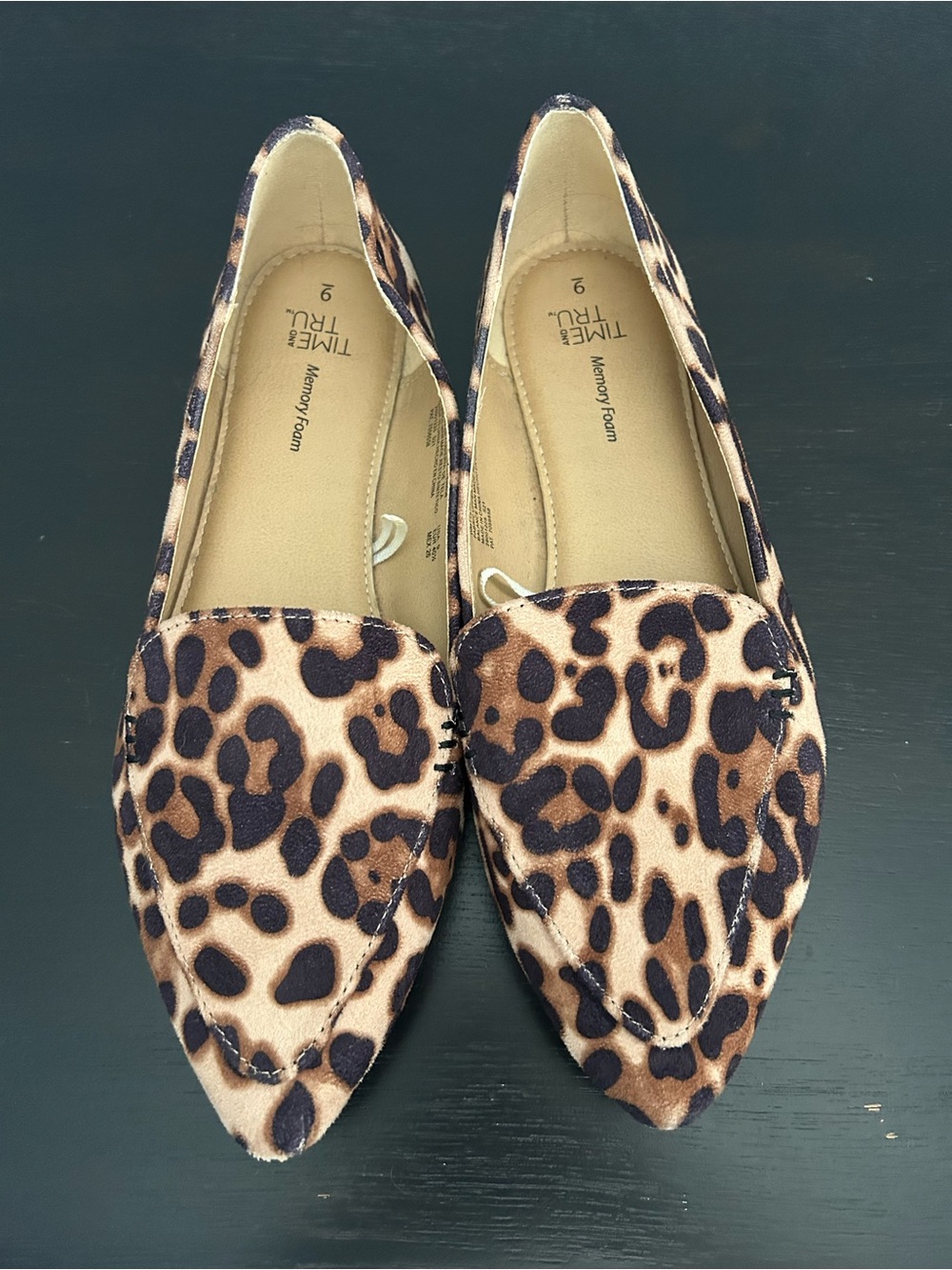 Time and Tru Leopard Print Pointed Toe Flats